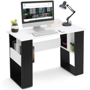 HOMIBOSS Civic table for study for student, office, computer and laptop table Engineered Wood Multipurpose Table  (Free Standing, Finish Color - BLACK WHITE, DIY(Do-It-Yourself) (Copy)
