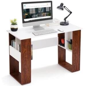 HOMIBOSS Civic table for study for student, office, working , computer and laptop table Engineered Wood Multipurpose Table  (Free Standing, Finish Color - BROWN WHITE, DIY(Do-It-Yourself)