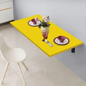 HOMIBOSS  wall mounted table for study, computer, office, 60 x 80 cm Engineered Wood Multipurpose Table  ( Color - yellow, DIY(Do-It-Yourself)