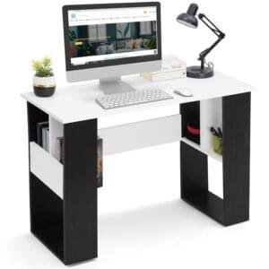 HOMIBOSS Civic table for study for student, office, computer and laptop table Engineered Wood Multipurpose Table (Free Standing, Finish Color - BLACK WHITE, DIY(Do-It-Yourself) (Copy)