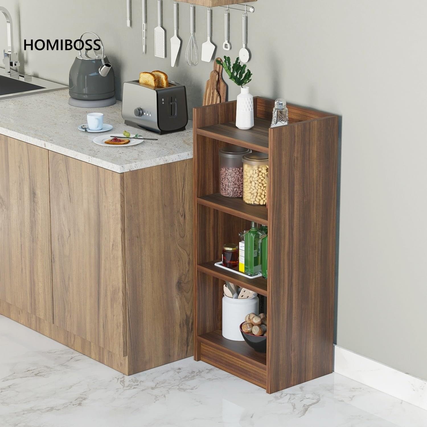 Homiboss Book Shelf for Home - 3 Tier Cube Book Shelves, Engineered Wood brown - Image 3