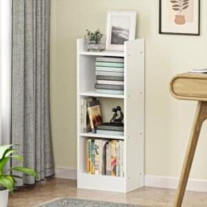 Homiboss Book Shelf for Home - 3 Tier Cube Book Shelves, Engineered Wood