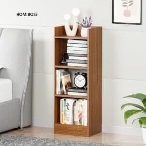 Homiboss Book Shelf for Home - 3 Tier Cube Book Shelves, Engineered Wood brown